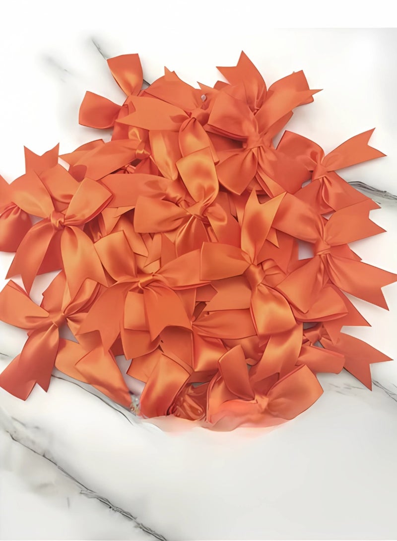 25pcs Orange Satin Bow Ribbon for Boxes, Gifts, Birthday Parties