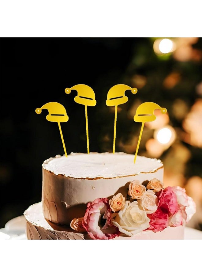 Pop The Party 4 pcs Gold Hat Cupcake Toppers Acrylic Cake Toppers Picks for Wedding Birthday Baby Shower Christmas Party Decorations Supplies (Hat Christmas Cake Topper Gold) - pzsku/Z6908CB17912BF4ADF35EZ/45/_/1741429367/3fc9499e-6390-4a92-8921-a42c08ecbfc7