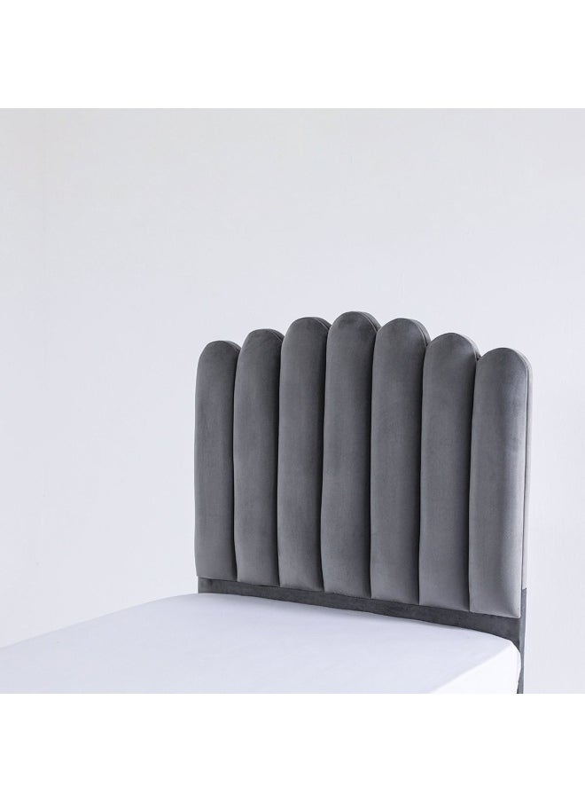 Pan Home مقاس مفرد | سرير آنا | رمادي | قماش مخمل | نصب | 90×200 سم  - Image 4