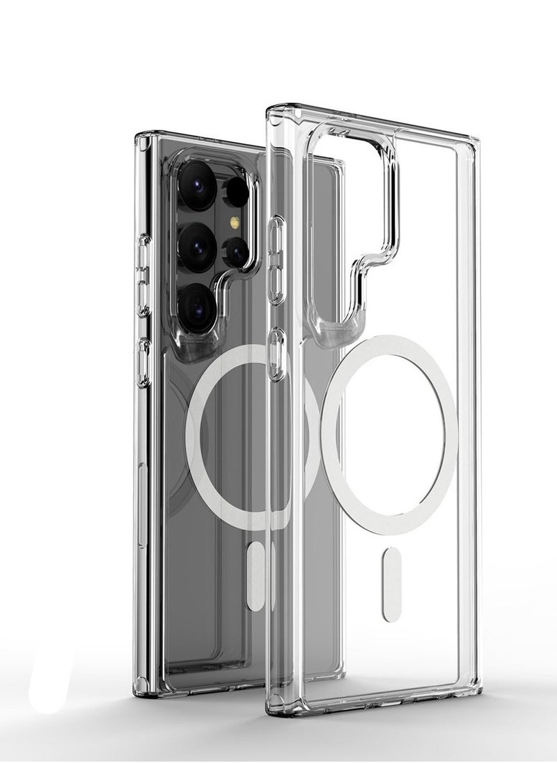 Gear4 - Gear4 Ultra Hybrid Crystal Clear Case Cover with Magsafe for Samsung Galaxy S24 Ultra - D30 Protection Anti-Yellowing Slim Fit Design Wireless Charging Compatible - Image 1