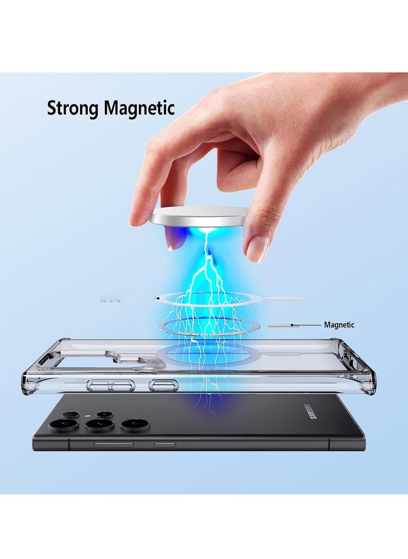 Gear4 - Gear4 Ultra Hybrid Crystal Clear Case Cover with Magsafe for Samsung Galaxy S24 Ultra - D30 Protection Anti-Yellowing Slim Fit Design Wireless Charging Compatible - Image 1