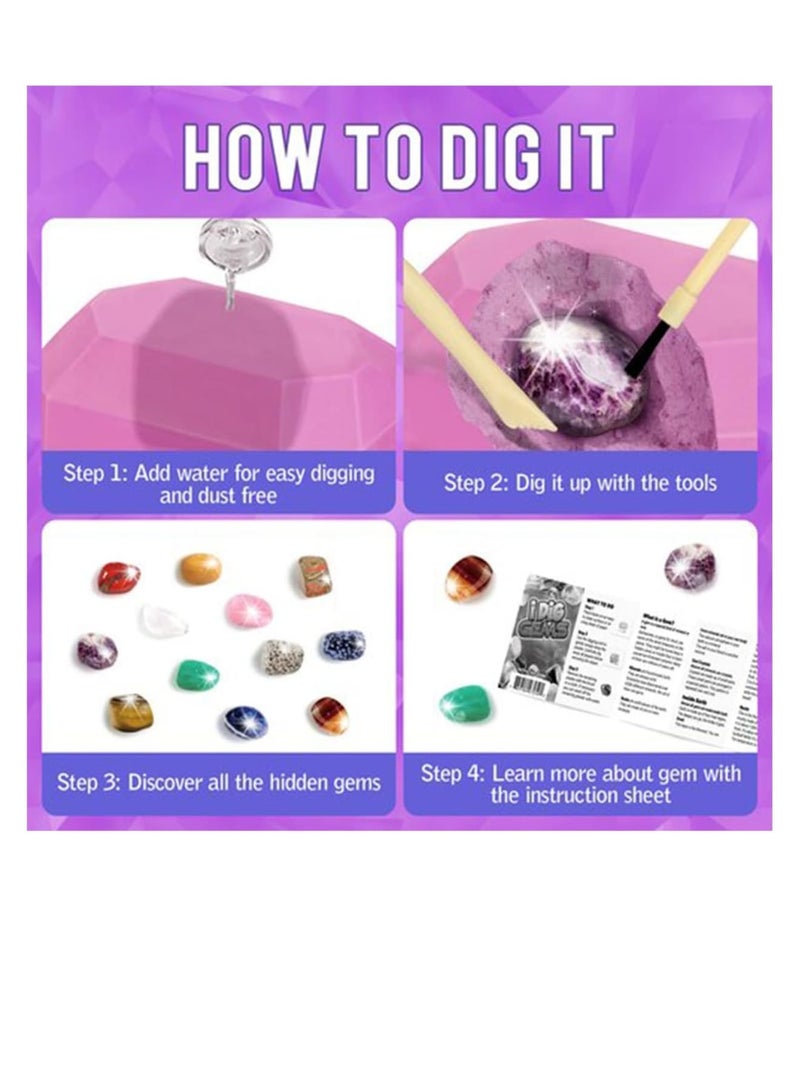 Zikra Gem Digging Kit for Kids, Exciting Gemstone Mining Adventure, Educational STEM Crystal and Mineral Excavation, Great STEM Science Kit, Geology Gift for Kids, Toys for Boys and Girls - Image 3