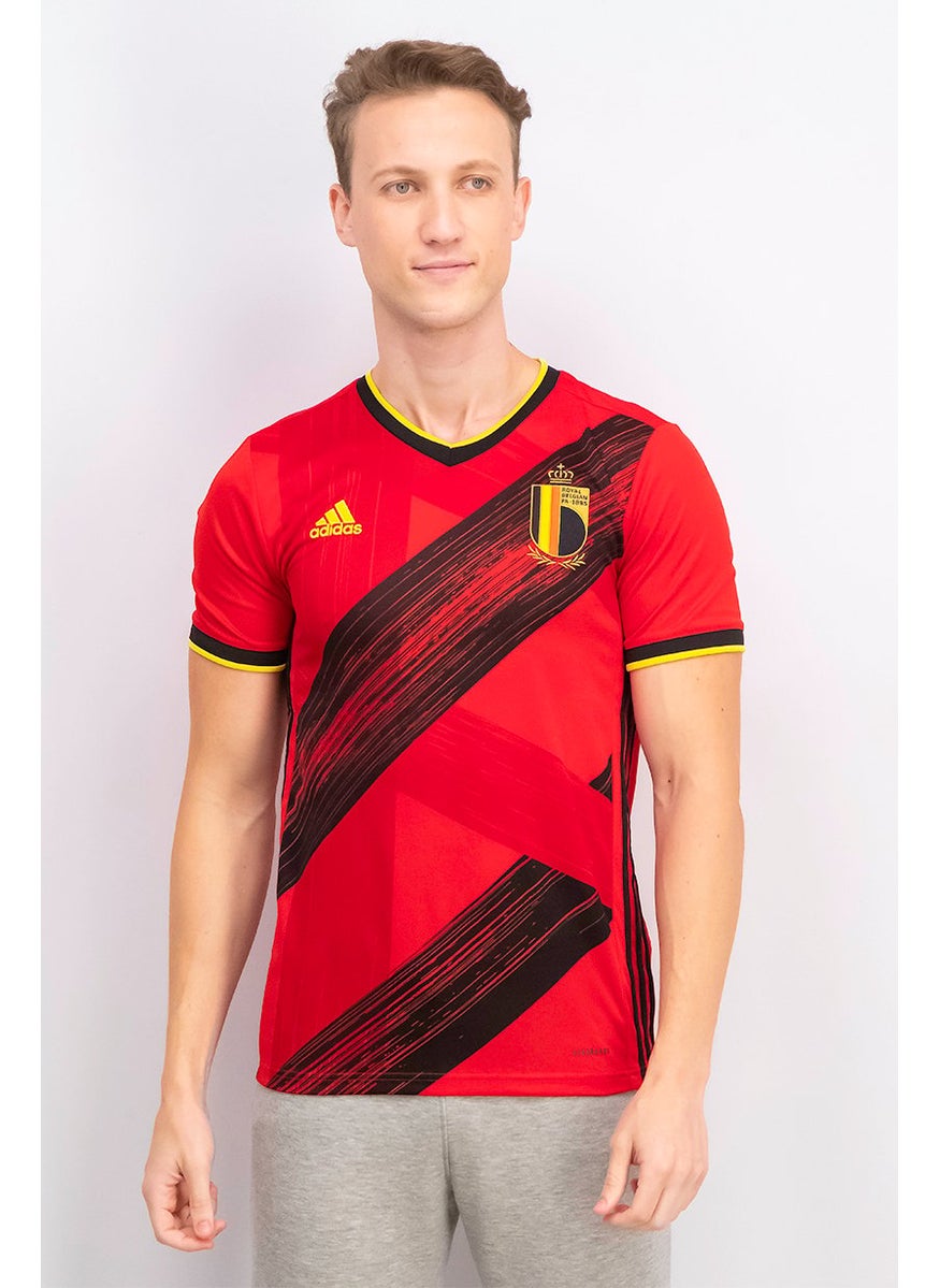 Adidas Men Sportswear Fit Training T-shirt, Red Combo  - Image 1