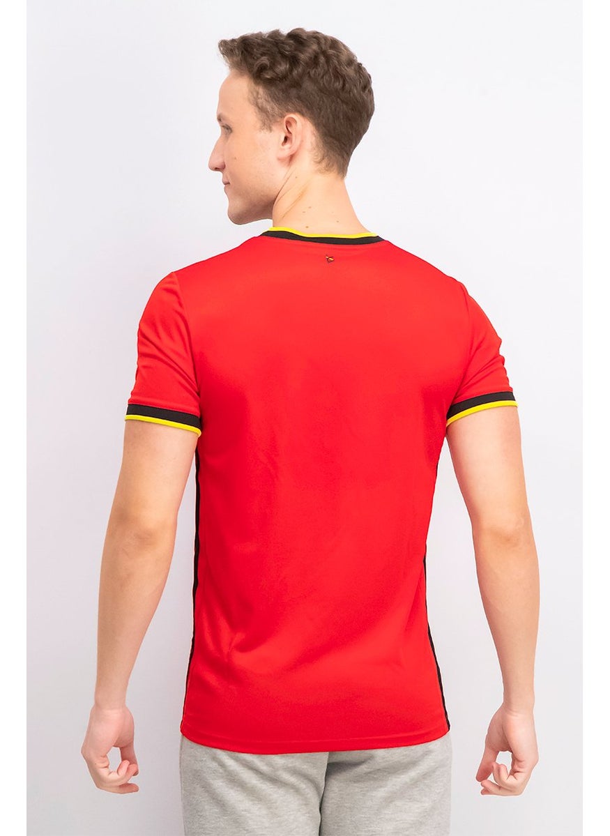 Adidas Men Sportswear Fit Training T-shirt, Red Combo  - Image 2