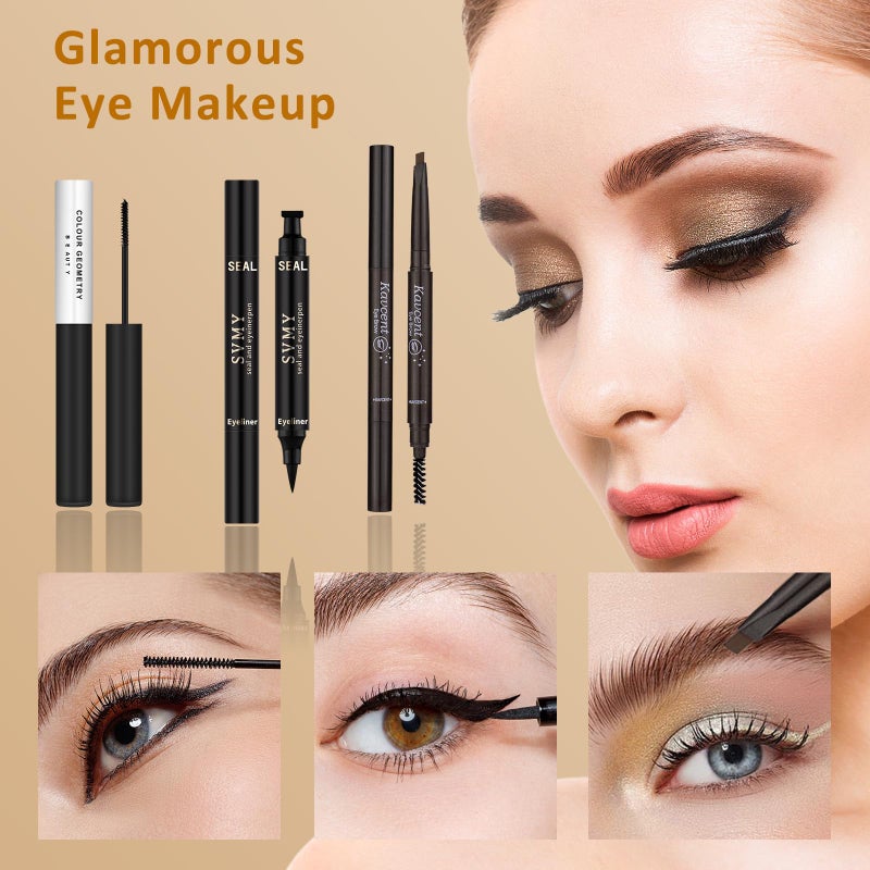 KAVCENT All in One Makeup Kit For Women Girls Teens Makeup set 16 Colors Eyeshadow Palette Foundation Eyeliner Contouring Stick Lip Gloss Eyebrow Mascara Makeup Brushes Makeup Gift Sets - Image 5