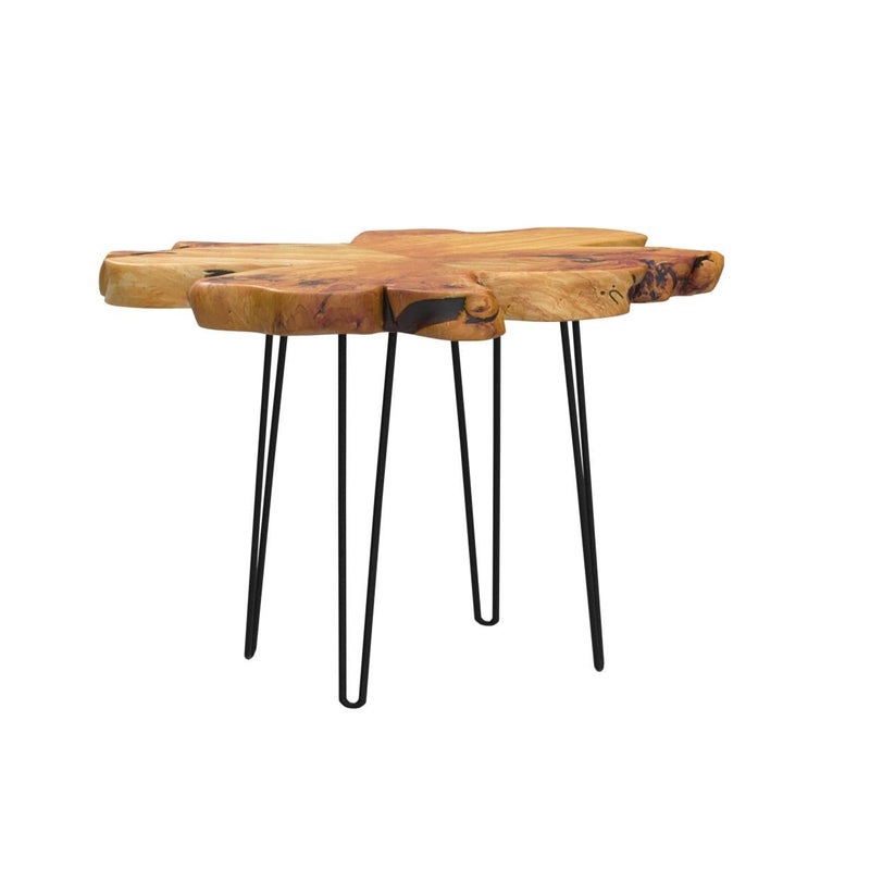 WELLAND Live Edge Cedar Coffee Table 32" W x 32" D x 20.5" H Rustic Round Table for Living Room, Patio, Bedroom, Home Office - Image 4