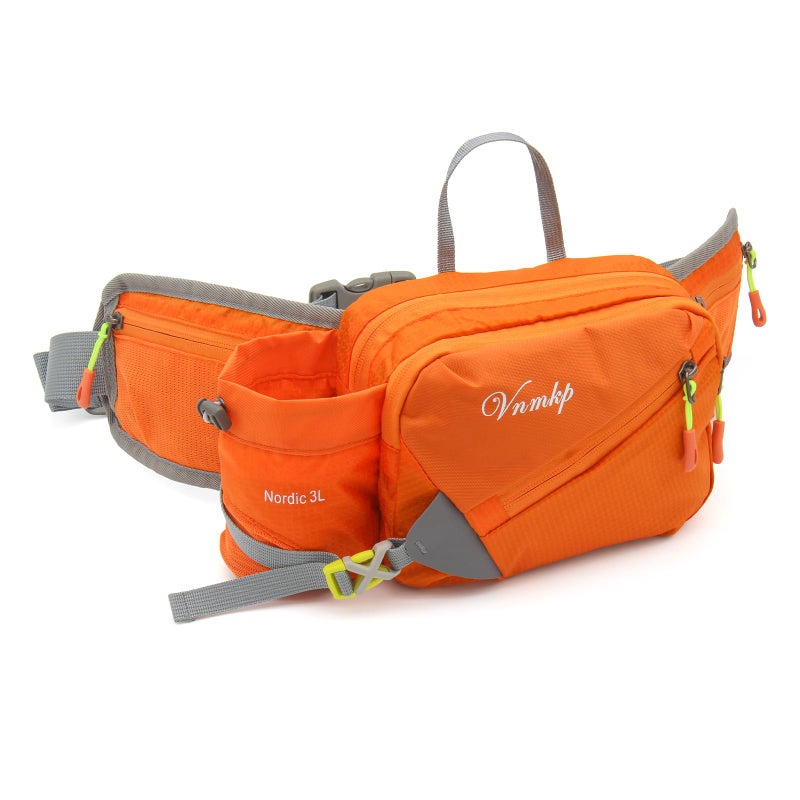 Vnmkp Waist Pack with Water Bottle Holder for Men and Women for Running Climbing Hiking Fitness Cycling and Other Outdoor Sports (Orange) - Image 1