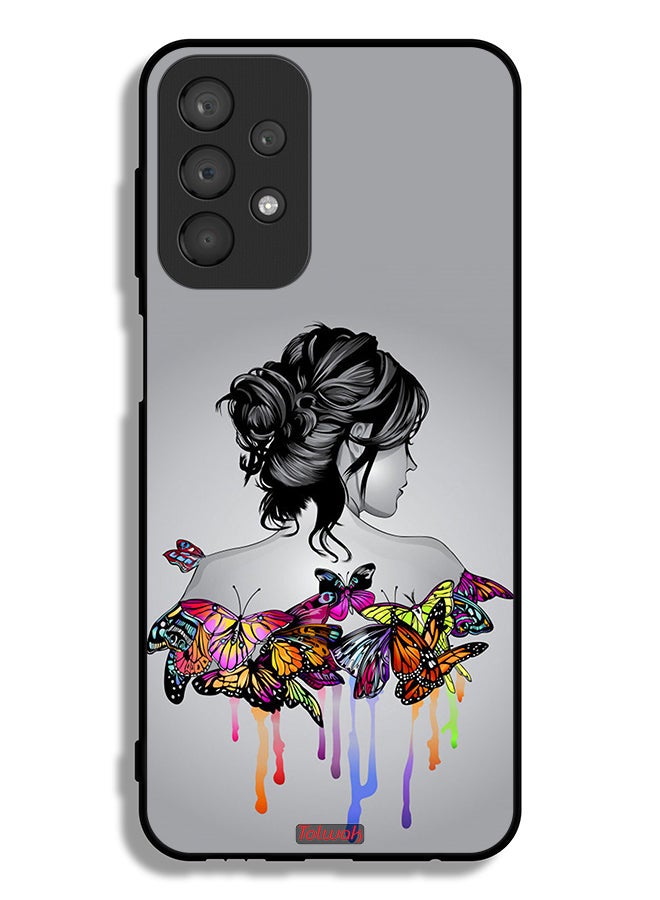 Tolwak Samsung Galaxy A23 4G Protective Case Cover Butterflies And Girl Abstract Art - Image 1