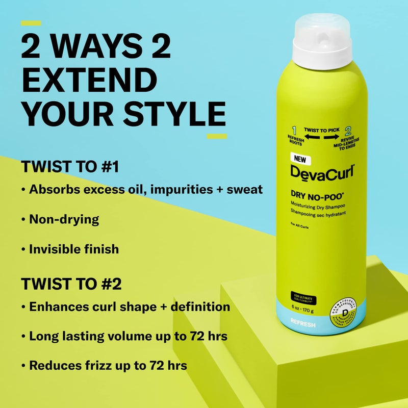 DevaCurl Dry No-Poo Moisturizing Dry Shampoo | Non-Drying Formula | Invisible Finish | For All Curly Hair Types - Image 3