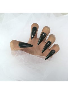 Glossy Fake Nail 100Pc Full Cover Acrylic Black Long Stiletto Press On Nails Art Tips False Nail For Beginner Women And Girls Manicure(Black) - pzsku/Z6909244014F7DFEFCA6EZ/45/_/1721025083/1db42f95-e9d4-4de5-abab-70eddf6bf960