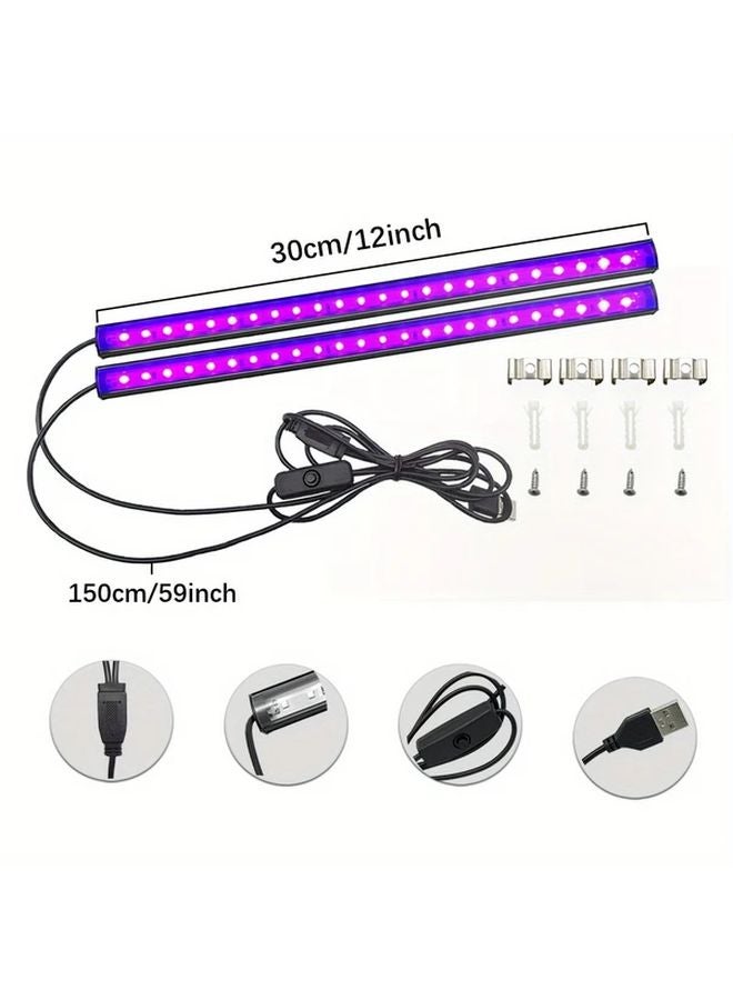 4Pcs UV Black Light LED Strip 1M USB Powered Aluminum Allody For Halloween Party - Image 3