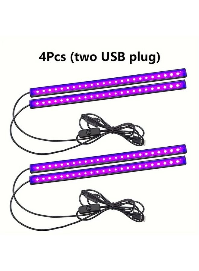 4Pcs UV Black Light LED Strip 1M USB Powered Aluminum Allody For Halloween Party - Image 1