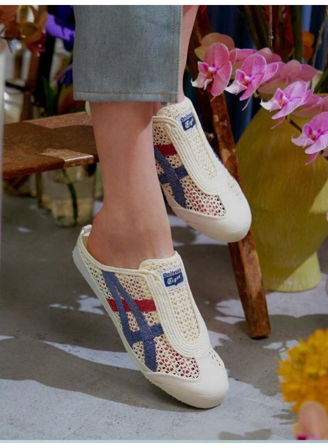 Onitsuka Tiger MEXICO 66 SABOT Summer Casual Slide Sandals - White/Blue/Red - Image 3