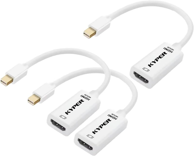 Kyper USKyper-2788 (3 Pack) 4K Mini DisplayPort to HDMI Adapter, 4K@30Hz Mini DP/Thunderbolt 2 to HDMI, Gold-Plated Compatible with Devices Like MacBook Air/Pro, iMac, Surface Pro, Dell XPS, ThinkPad - Image 1