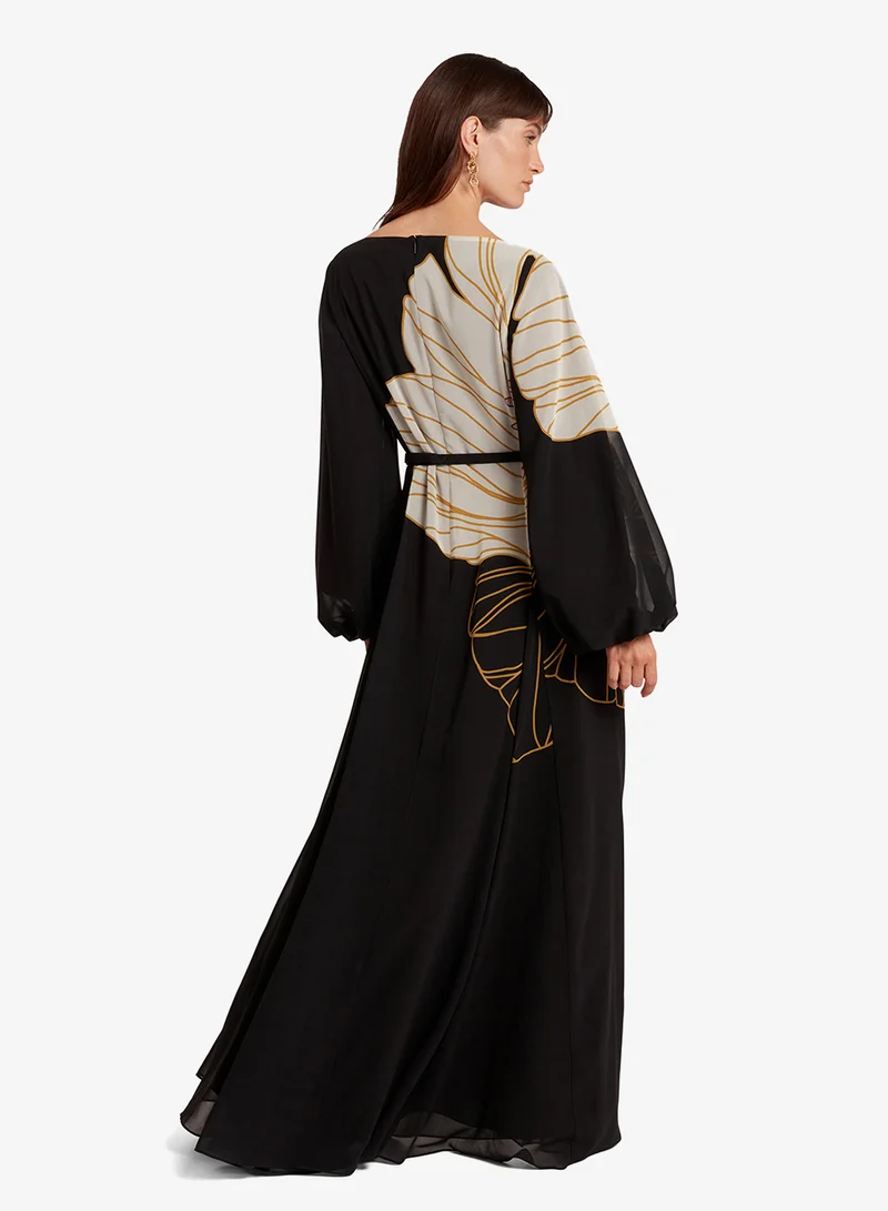 Ted Baker Long Sleeve Printed Maxi Dress