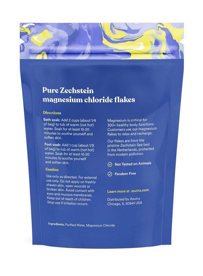ASUTRA Magnesium Chloride Bath Flakes, 4 lbs - for Relaxing Foot & Body Soaks, Epsom Salt Alternative, Rapid Absorption - Image 2