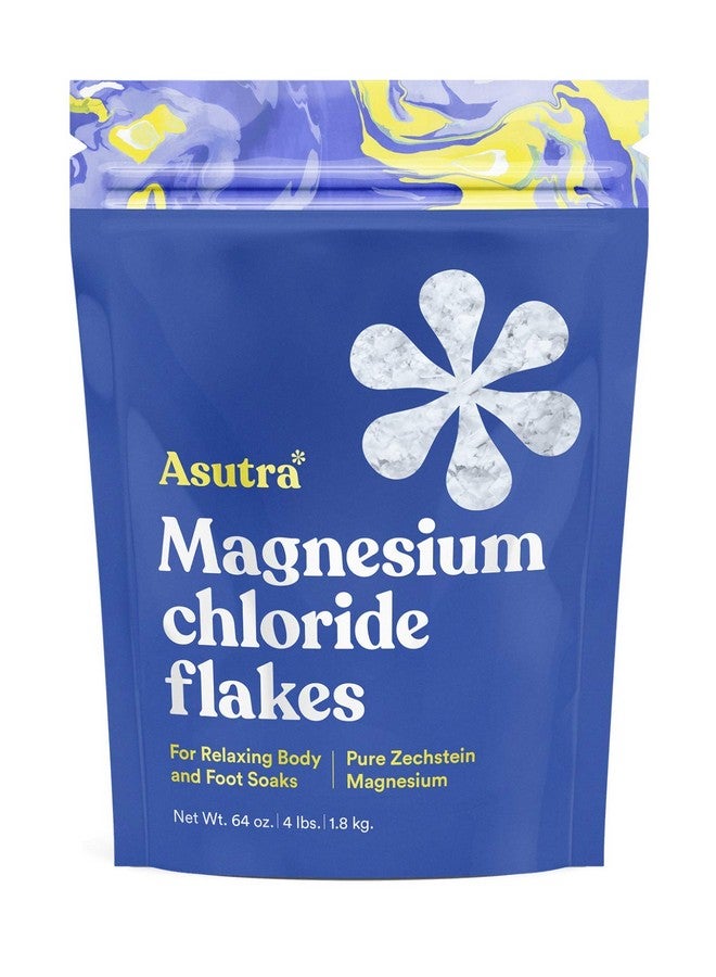 ASUTRA Magnesium Chloride Bath Flakes, 4 lbs - for Relaxing Foot & Body Soaks, Epsom Salt Alternative, Rapid Absorption - Image 1