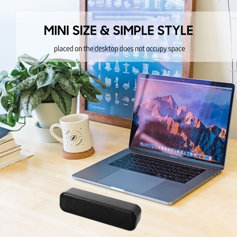 سماعات كمبيوتر صغيرة سلكية USB سماعات ستيريو سطح المكتب مشغل مزدوج القناة بفك تشفير الصوت شريط صوت للكمبيوتر اللوحي والكمبيوتر المحمول - Image 5