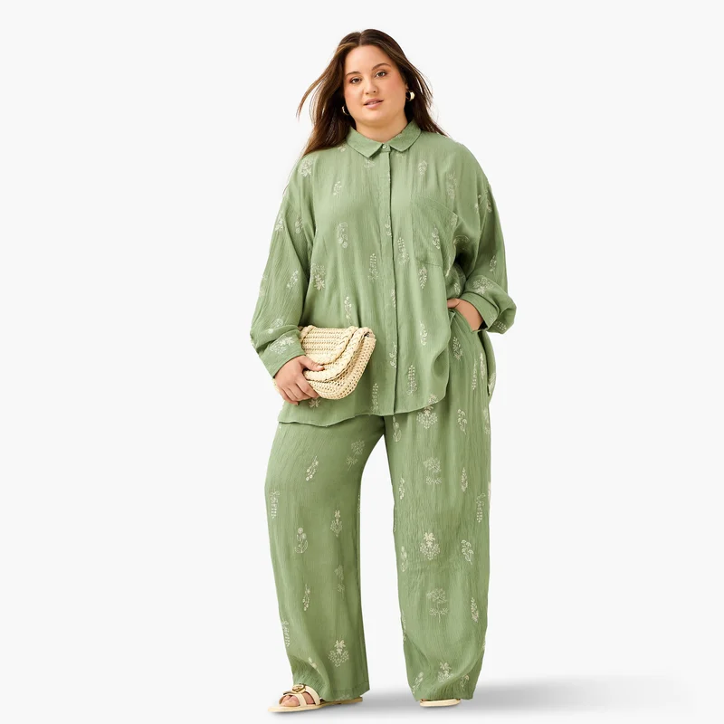  أولا بوبكن Plus Size Ulla Popken Embroidered Shirt