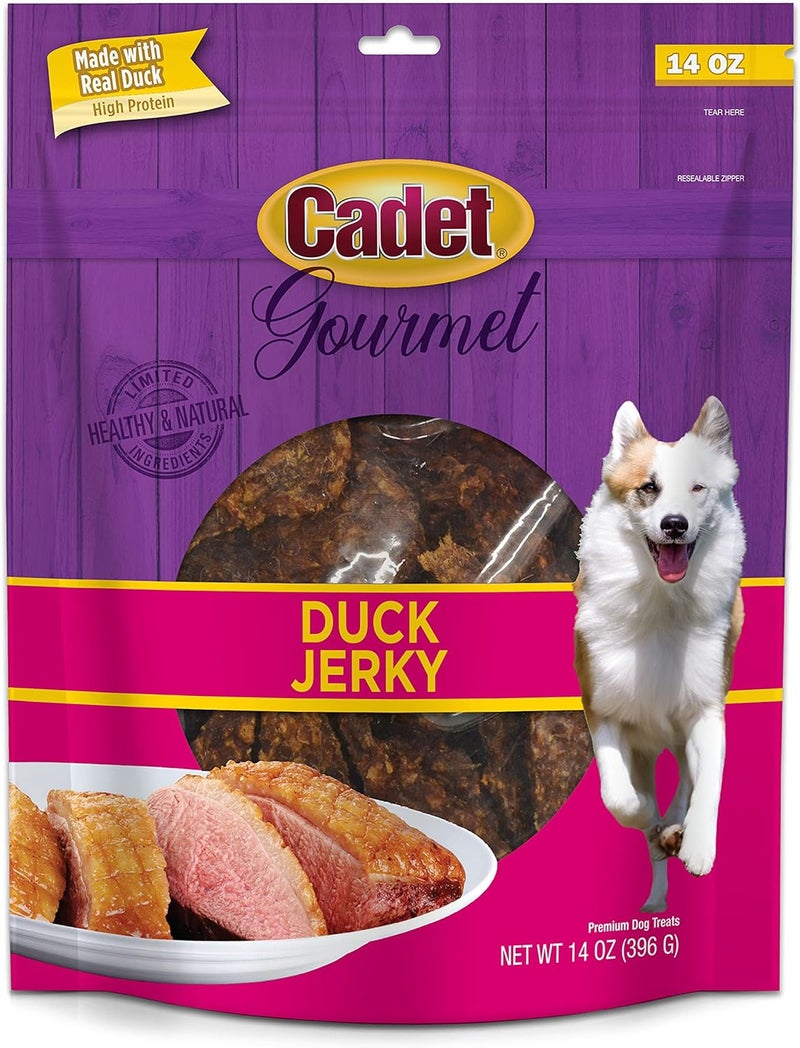 Cadet Gourmet Duck Jerky Dog Treats  Healthy  Natural Duck Dog Training Treats for Small  Large Dogs  Inspected  Tested in USA 14 oz - Image 1