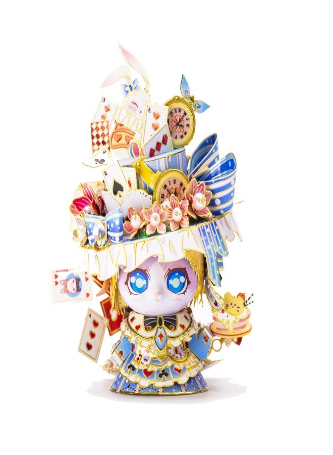 MU 3D Metal Puzzle for Adult Alice Figure Cartoon Cat, Animation Elf Palace Model Kits Miniature Building, Love Festival Birthday Gift Home Decor - Image 1