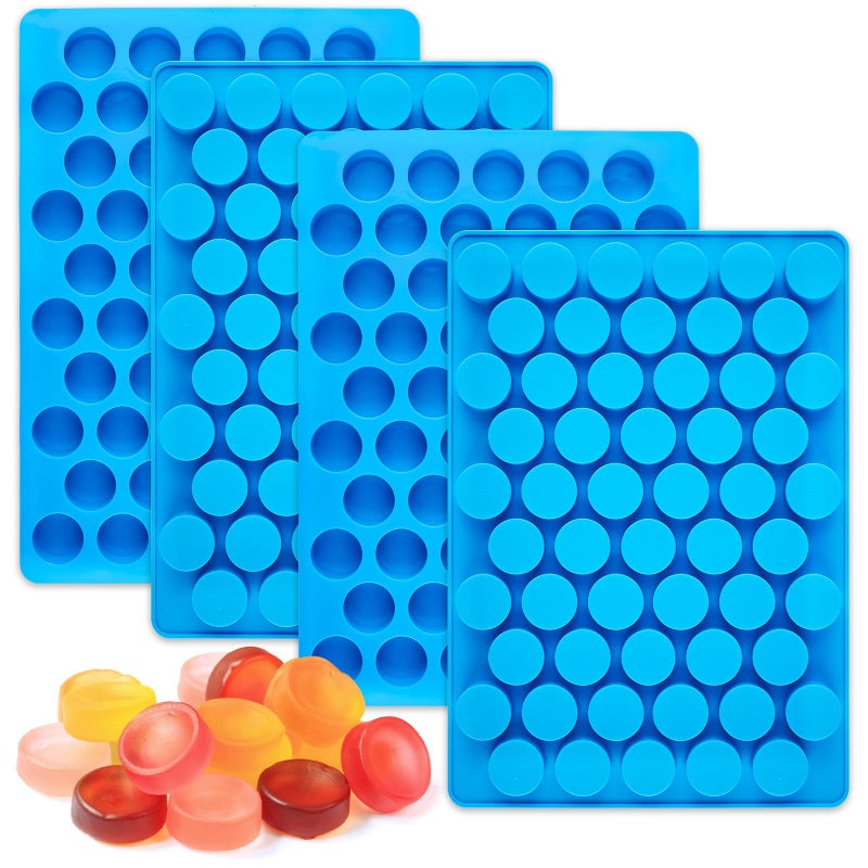 JOERSH Round Candy Molds Silicone Molds for Hard Candy, Gummy, Caramels, Chocolate, Ganache, Ice Cubes, 220 Cavity - Image 1