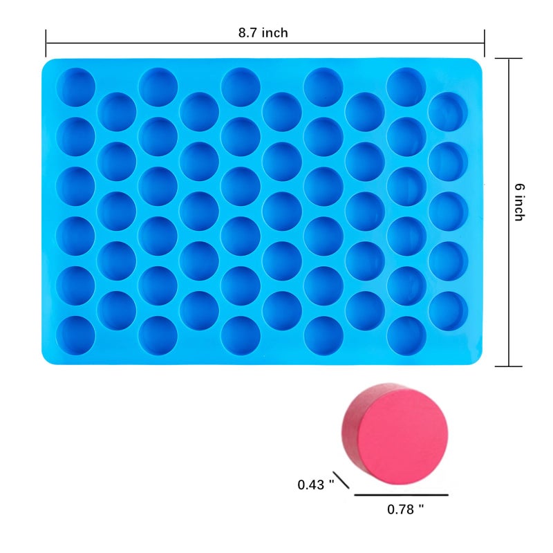JOERSH Round Candy Molds Silicone Molds for Hard Candy, Gummy, Caramels, Chocolate, Ganache, Ice Cubes, 220 Cavity - Image 2