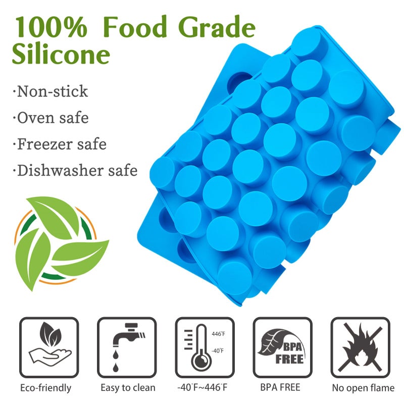 JOERSH Round Candy Molds Silicone Molds for Hard Candy, Gummy, Caramels, Chocolate, Ganache, Ice Cubes, 220 Cavity - Image 3