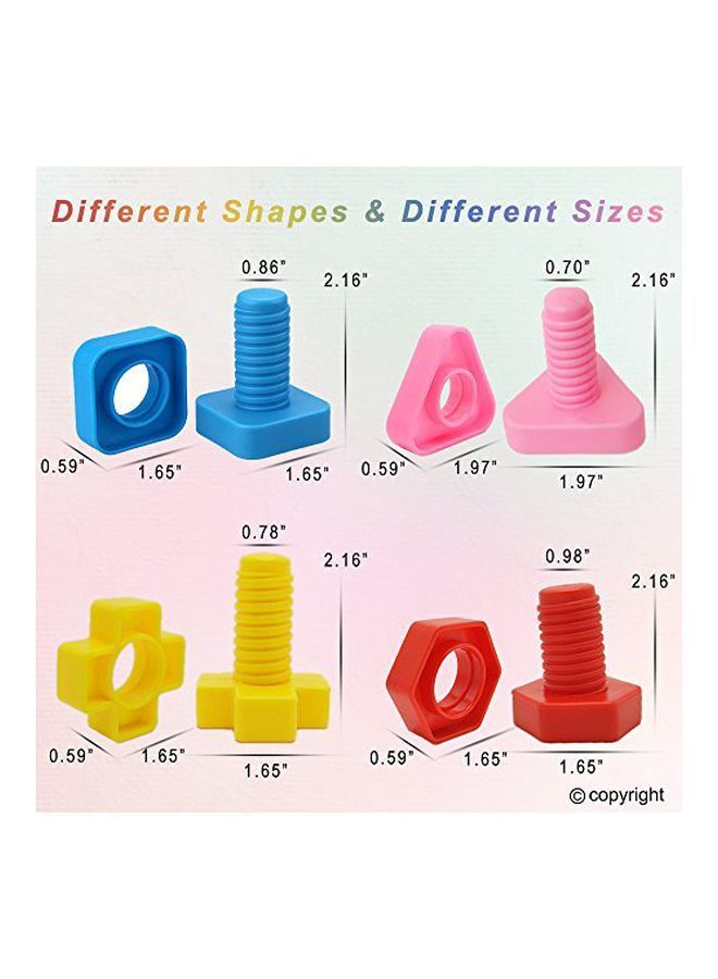 NIBEMINENT 40-Piece Jumbo Nuts and Bolts Stem Toy Set - Image 3