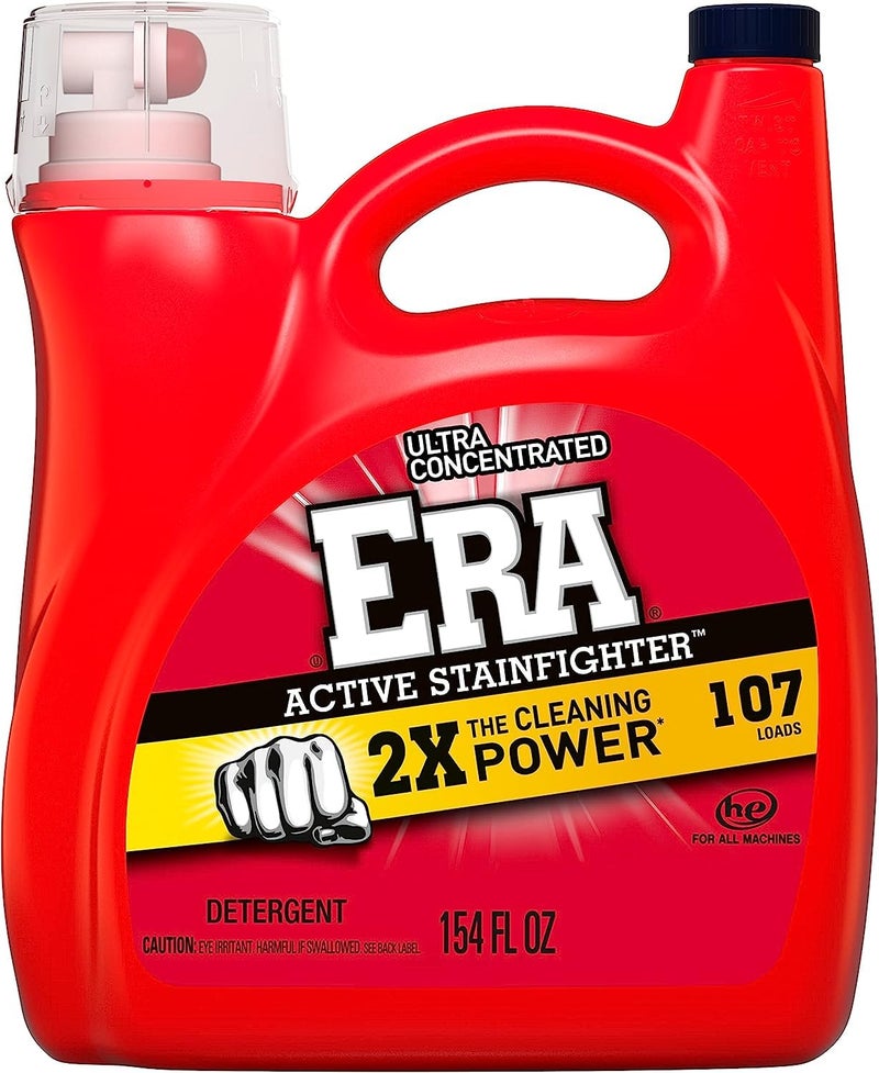 Era 2X Ultra Active Stainfighter Formula Liquid Laundry Detergent, 154 fl oz, 107 Loads - Image 1