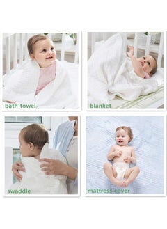 MOM'S HOME Baby Super Soft Absorbent Muslin 6 Layer Wash Towel 100X100 Cm(03 Years) Green  - Image 5