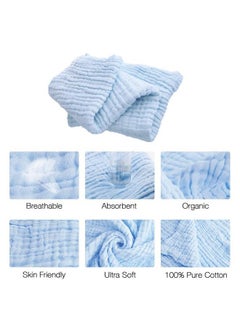 MOM'S HOME Baby Super Soft Absorbent Muslin 6 Layer Wash Towel 100X100 Cm(03 Years) Green  - Image 4