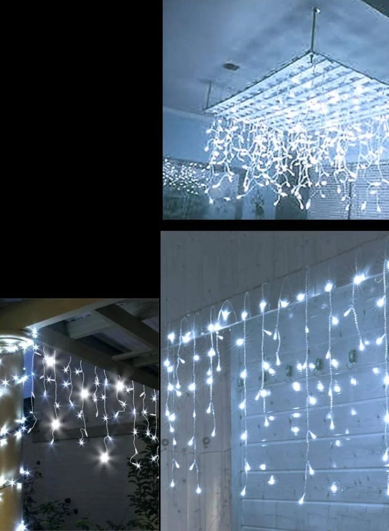 يوويل 50 متر 240 أضواء LED سلسلة أضواء الديكور أبيض بارد 8 أوضاع LED ضوء سلك شفاف لديكورات المنزل أضواء رمضان ديكور داخلي وخارجي ديكور رمضان ضوء ديوالي أضواء الستار مع قابس 3 دبابيس في المملكة المتحدة - Image 3