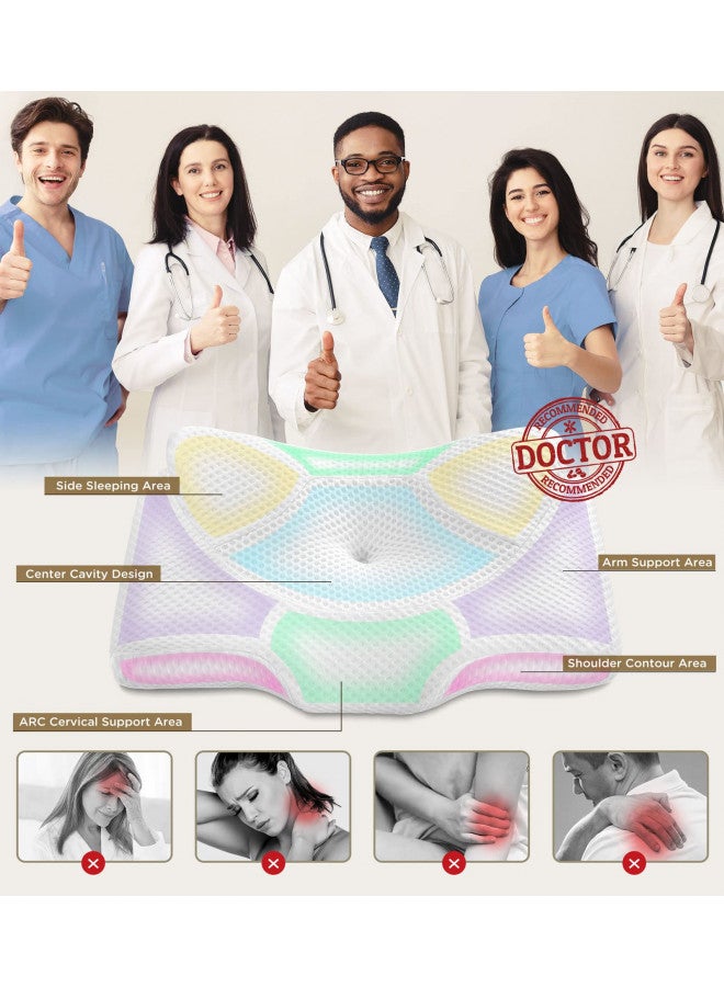 Osteo Cervical Pillow for Neck Pain Relief, Hollow Design Odorless Memory Foam Pillows with Cooling Case, Adjustable Orthopedic Bed Pillow for Sleeping, Support for Side Back Stomach Sleepers - Image 2