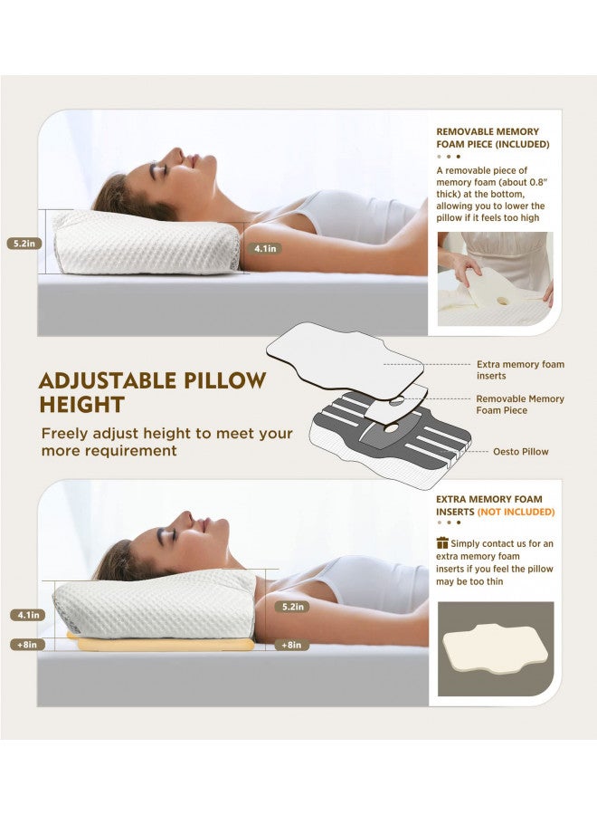 Osteo Cervical Pillow for Neck Pain Relief, Hollow Design Odorless Memory Foam Pillows with Cooling Case, Adjustable Orthopedic Bed Pillow for Sleeping, Support for Side Back Stomach Sleepers - Image 3