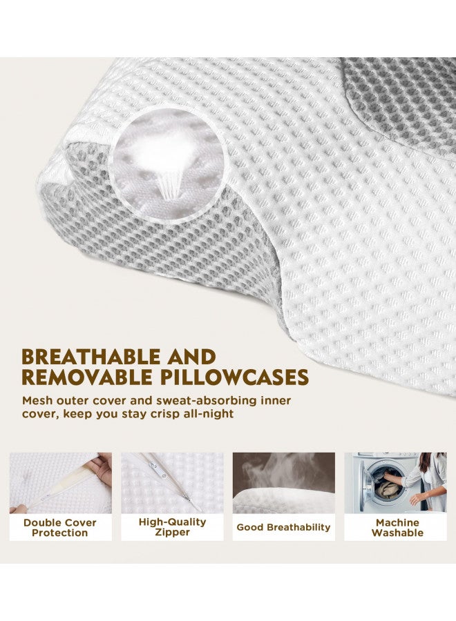 Osteo Cervical Pillow for Neck Pain Relief, Hollow Design Odorless Memory Foam Pillows with Cooling Case, Adjustable Orthopedic Bed Pillow for Sleeping, Support for Side Back Stomach Sleepers - Image 4