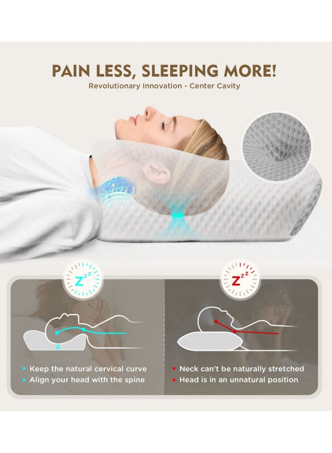 Osteo Cervical Pillow for Neck Pain Relief, Hollow Design Odorless Memory Foam Pillows with Cooling Case, Adjustable Orthopedic Bed Pillow for Sleeping, Support for Side Back Stomach Sleepers - Image 1
