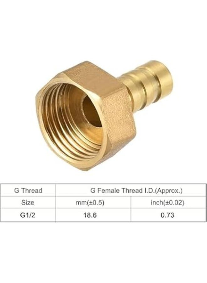 وصلة خرطوم غاز نحاسية ملولبة G1/2 1 ذكر وأنثى، عبوة من قطعتين - Image 3
