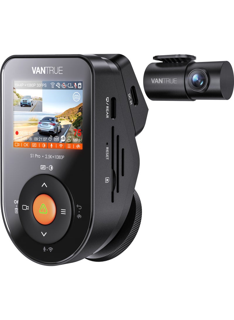 Vantrue Vantage S1 Pro 2.7K WiFi 5G 60FPS Dual Front and Rear Camera with HDR Night Vision, Starvis 2, Optional Remote Live View, Voice Control, 24/7 Parking Mode, Supports 512GB Max - Image 5