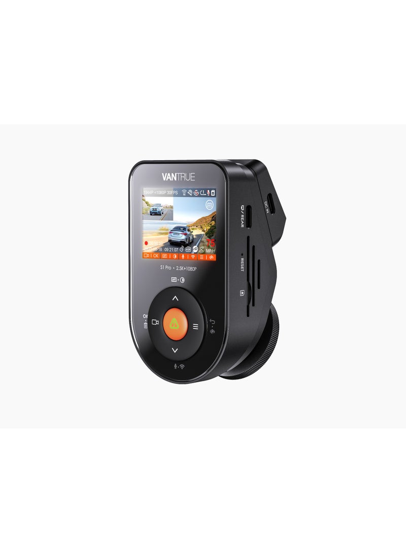 Vantrue Vantage S1 Pro 2.7K WiFi 5G 60FPS Dual Front and Rear Camera with HDR Night Vision, Starvis 2, Optional Remote Live View, Voice Control, 24/7 Parking Mode, Supports 512GB Max - Image 2
