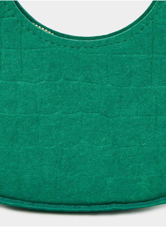 Styli Styli Croc-Textured Hobo Bag with Zip Closure  - Image 3