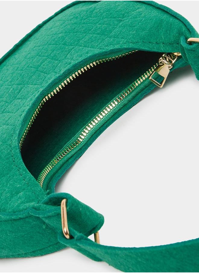Styli Styli Croc-Textured Hobo Bag with Zip Closure  - Image 4