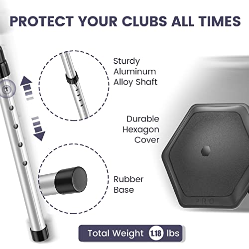 ToVii Golf Travel Bag Support Pole, Telescopic Golf Travel Bag Support System Aluminum Alloy Golf Support Rod and Hexagon Anti-Impact Support Top, Golf Club Travel Support Protection (Black) - Image 2