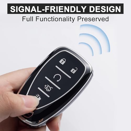 AAWQVRG Key Fob Cover for Chevy - Premium Soft TPU Shell Full Protection Case with Keychain, Fits Equinox Malibu Traverse Cruze Blazer Camaro Trailblazer Spark Sonic Volt Bolt Trax, Gray 4-Button - Image 5