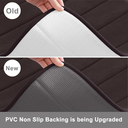 Buganda Memory Foam Bath Mat, 24" x 16", Ultra Soft and Non-Slip Bathroom Rugs, Water Absorbent and Machine Washable Bath Rug for Bathroom, Shower, and Tub, Brown - Image 3