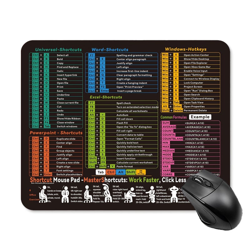 Rectangular Office Desk Mouse Pad Style1 Laser Precision Tracking Surface Non Slip Rubber Base Water Resistant Suitable For Desktops 9.5 X 7.9 Inches 0.08 Inches Thick - Image 1