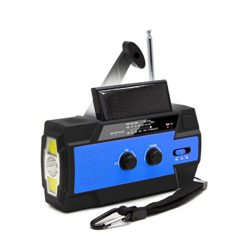 Portable AM/FM & NOAA Radio Outdoor Solar Emergency Hand Crank Radio Reading Light Motion Sensor Light with LED Flashlight SOS Alarm 4000mAh Battery USB Output - Image 1