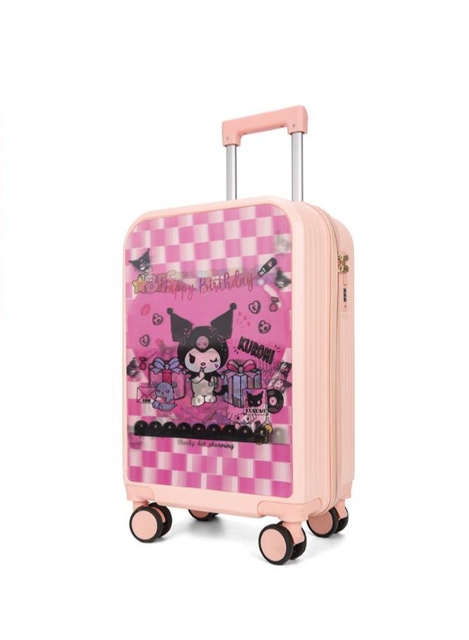 Golden Kids Luggage, 20 Inch Kids Lightweight 3D Trolley Bag, Suitcase with Cartoon Pattern, Travel Gift for Boys and Girls (Pink) - Image 1