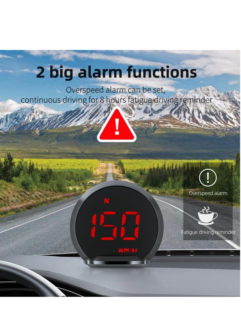 Y&D - Gps Speedometer, Digital GPS Speedometer MPH, Multi-color Free Match Car Large Font Display Speed, Time, Compass, Satellite Number, USB Plug and Play, Suitable for All - Image 1