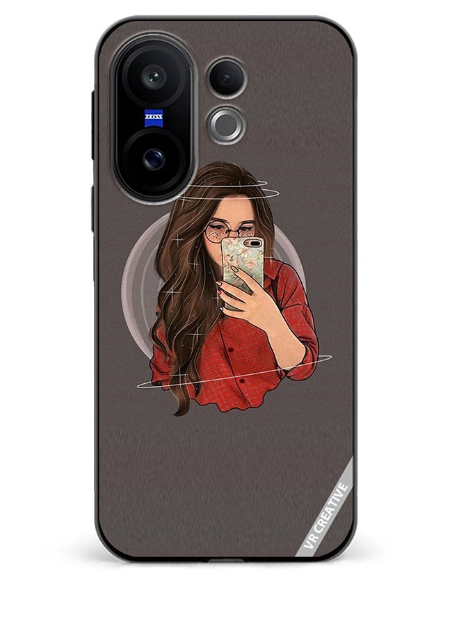 Protective Case Cover For Vivo X200 FE Girl Clicks A Selfie Design Multicolour